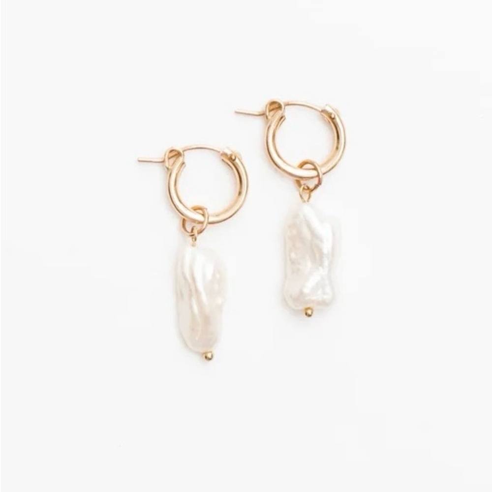 Our Spare Change Coastal Pearl Earrings NWT